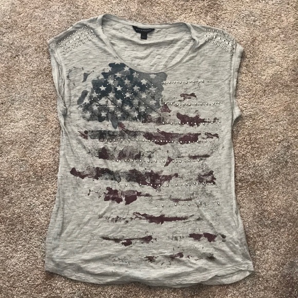 Rock & Republic Tops - American flag studded tee